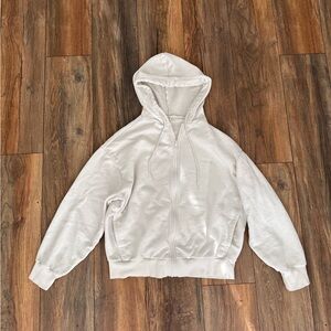 Alo white zip up hoodie